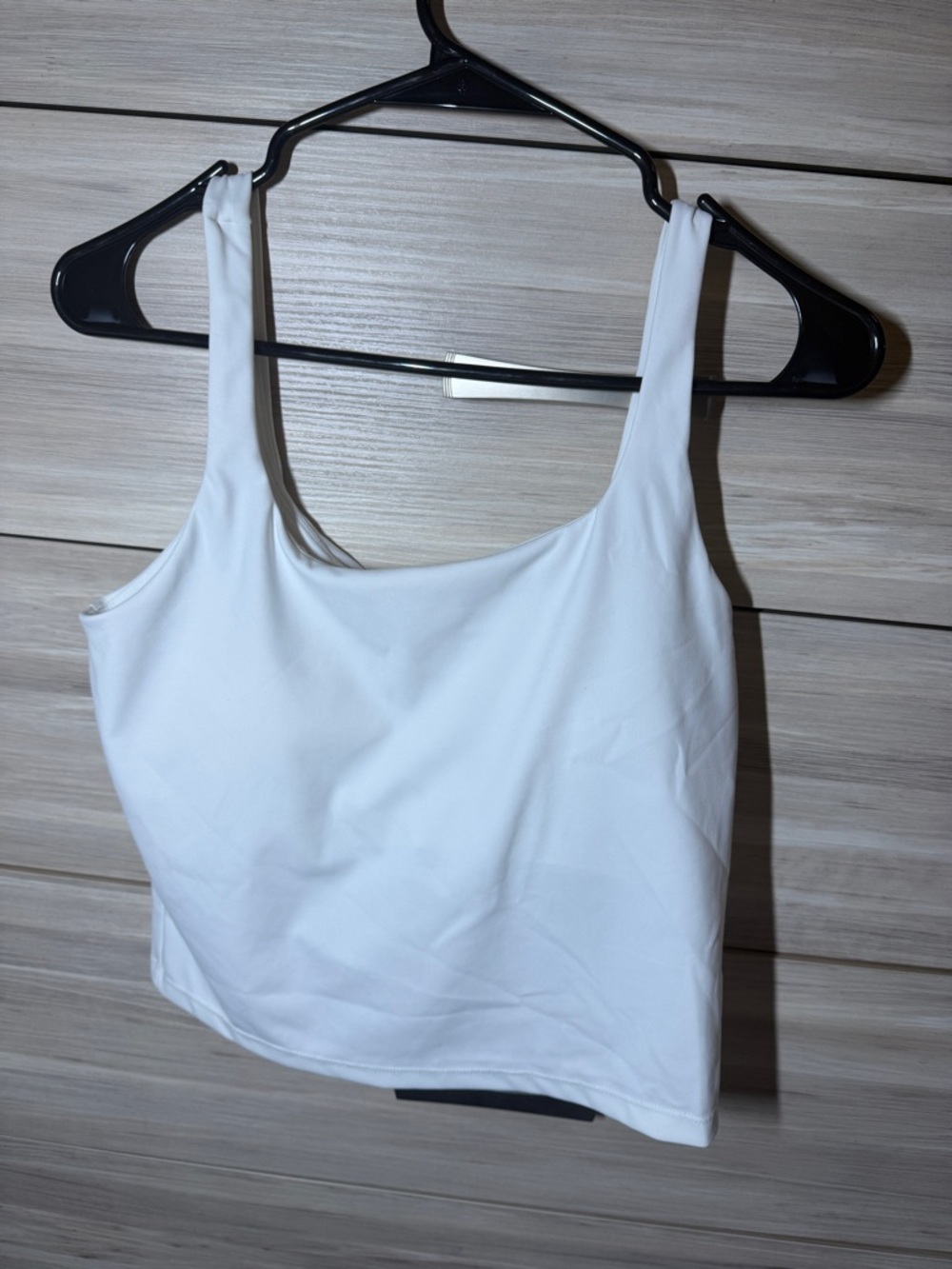 Women’s White Scoop Neck Tank Top w/Built in Bra
